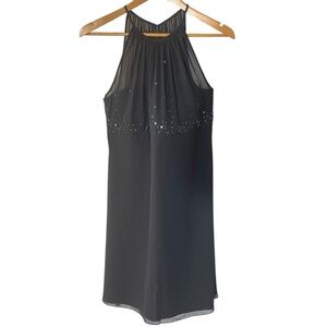Y7- dress w/ beads and sheer top Michael Angelo 14 large lg